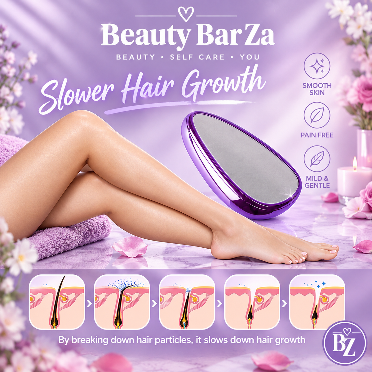 Crystal Hair Remover | Painless Exfoliation & Smooth Skin — Beauty Bar Za™