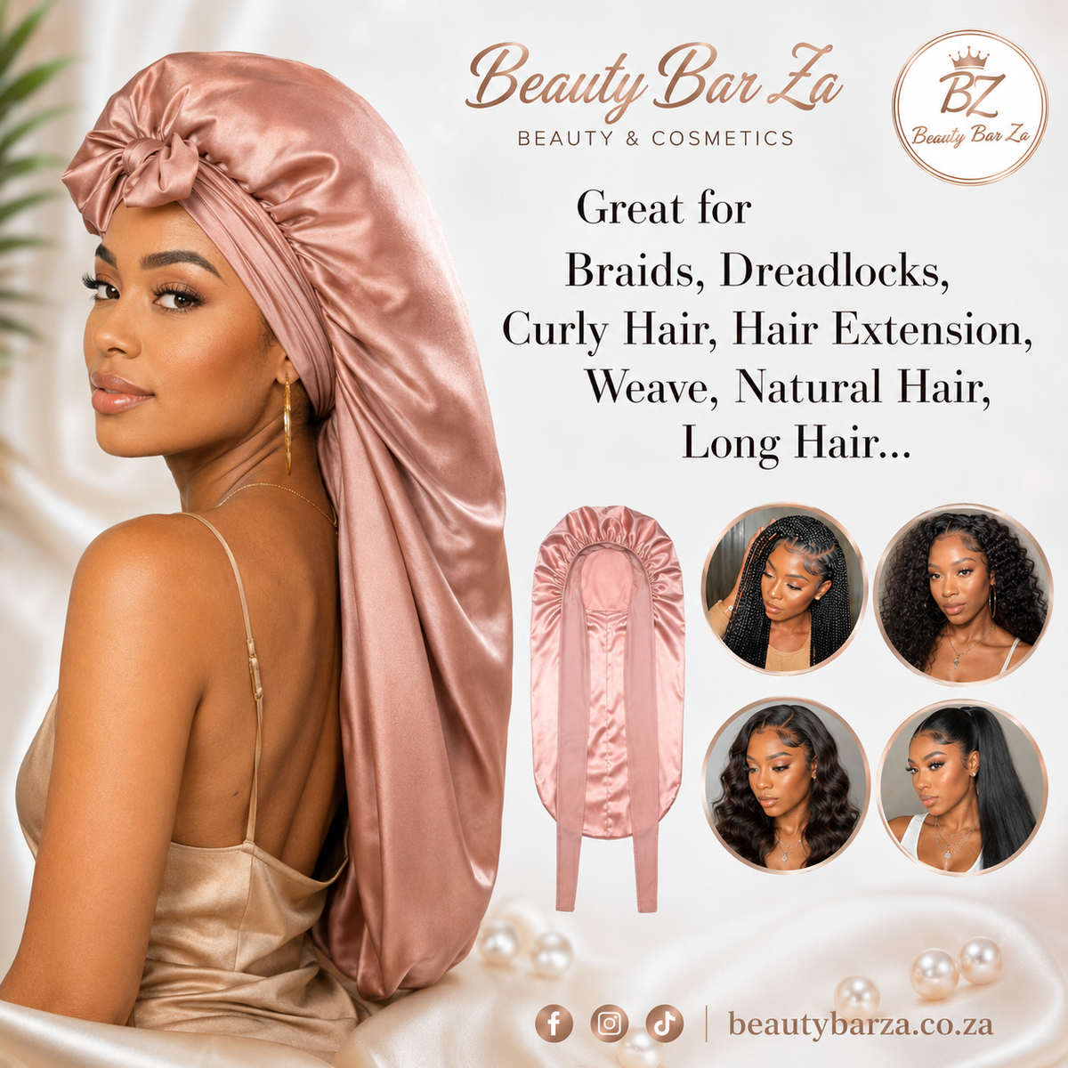 Long Satin Bonnet — Beauty Bar Za™