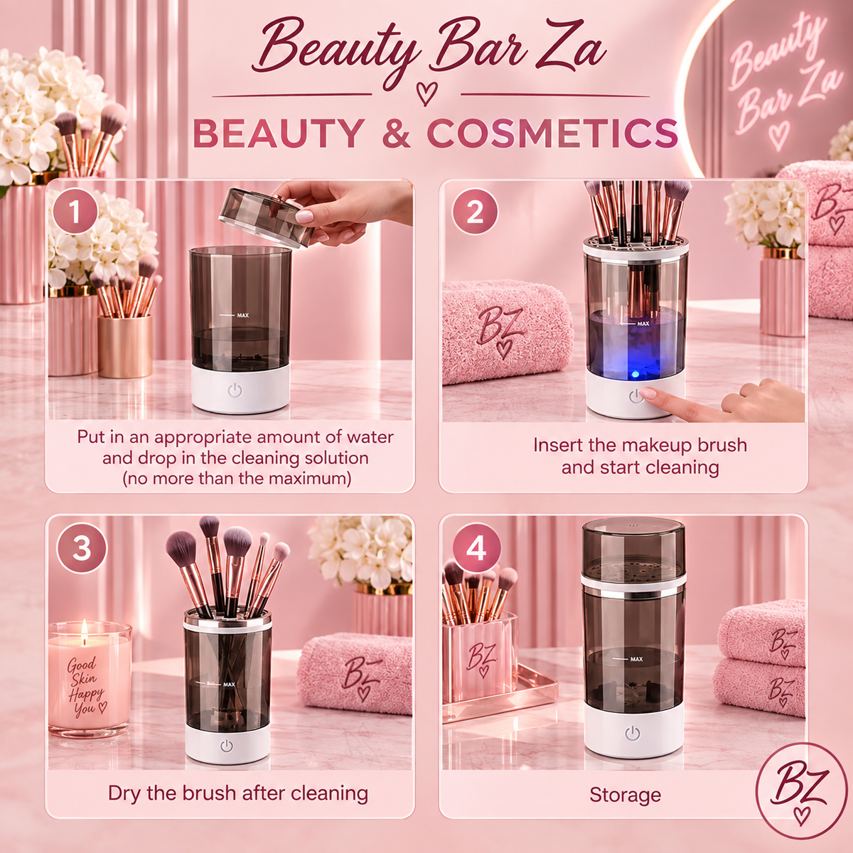 Electric Makeup Brush Cleaner — Beauty Bar Za™