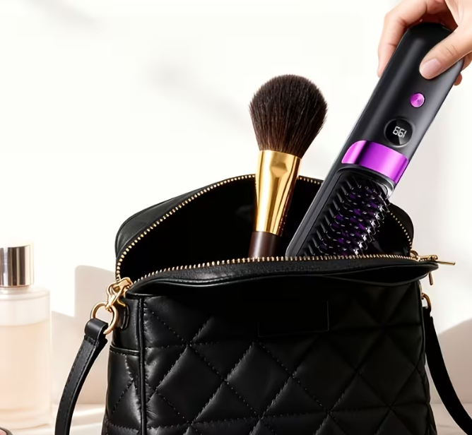 2-in-1 Hair Straightener & Curling Brush | USB Rechargeable — Beauty Bar Za™