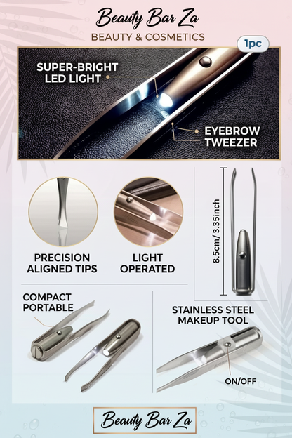 Beauty Bar Za design eyebrow tweezer infographic