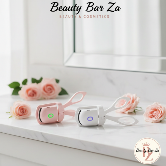 Beauty Bar Za heated eyelash curler ad - matching logo