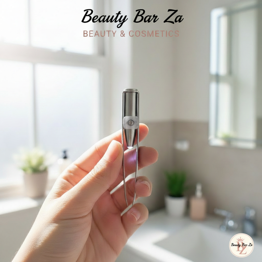 Beauty Bar Za LED tweezer ad - your image, BZ logo
